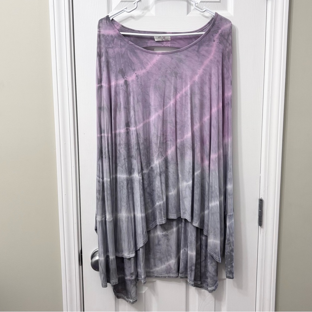 Gypsy Junkies x Free People Lavender Tie-Dye Oversized Tunic Womens One Size - Picture 2 of 9